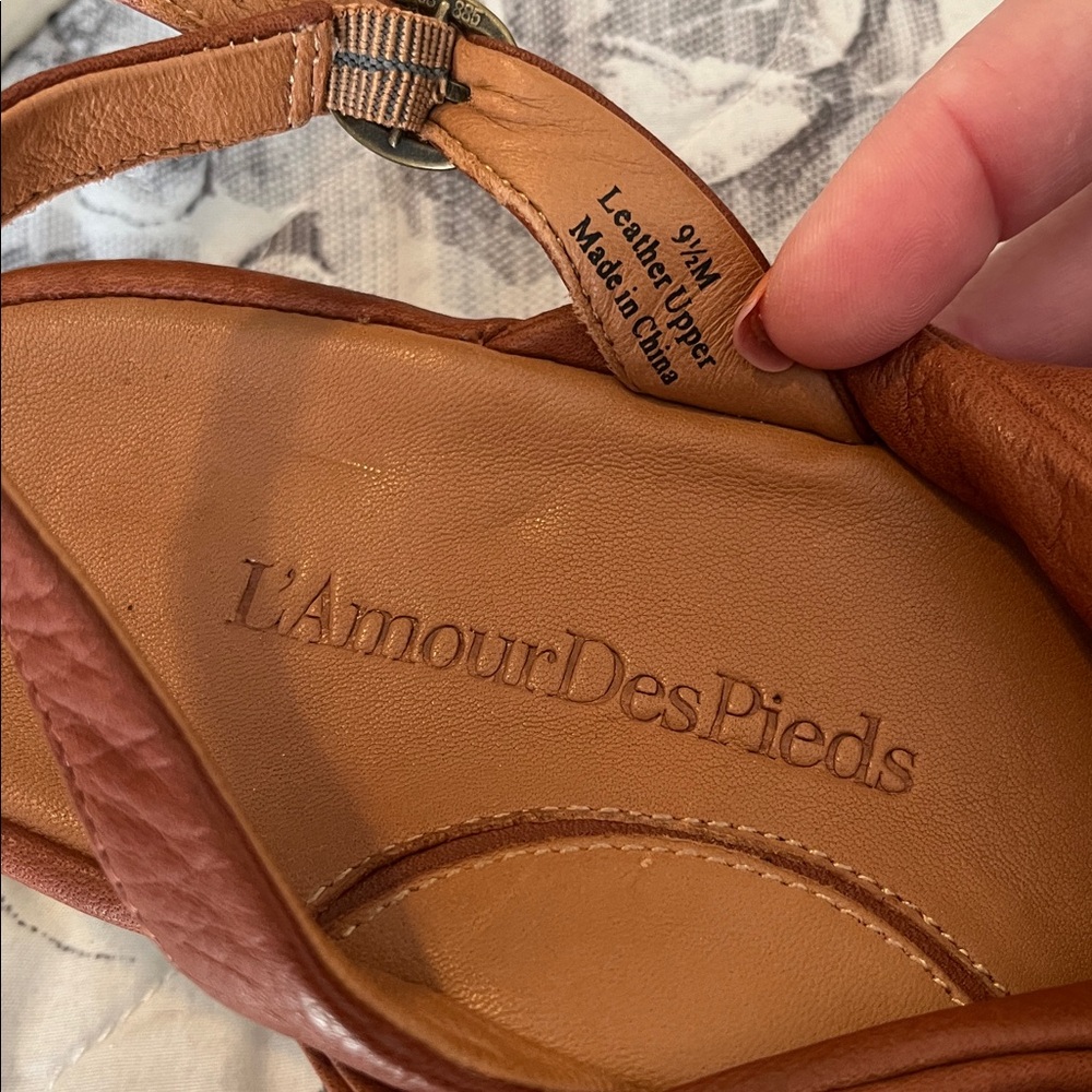 L’Armour Des Peds Women's Brown Leather Sandals - Picture 2 of 7